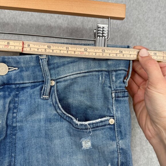 Mother Womens Looker High Waisted Skinny Jeans Size 27 Light Graffiti Wash READ - Picture 14 of 16